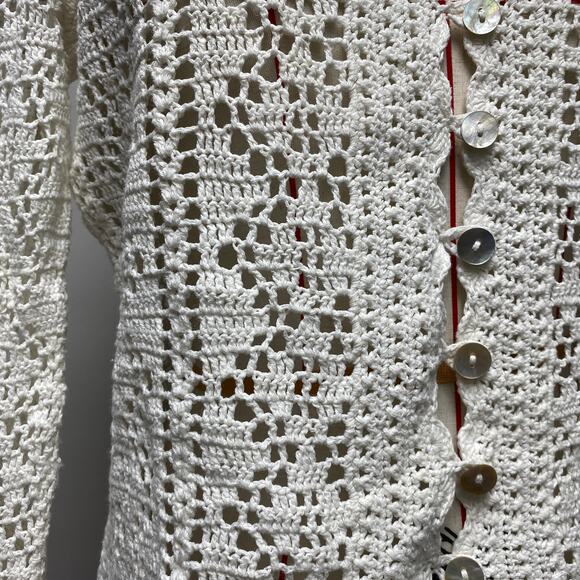 Vintage Jason Maxwell Womens Size S Crochet Button Front Cardigan Sweater - Picture 6 of 6